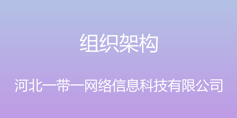 组织架构 - 河北一带一网络信息科技有限公司